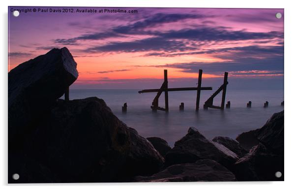 Happisburgh Sunrise Acrylic by Paul Davis