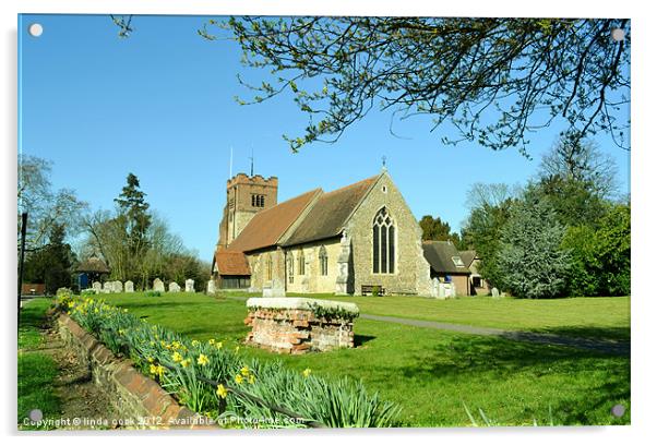 all saints church springfield essex Acrylic by linda cook