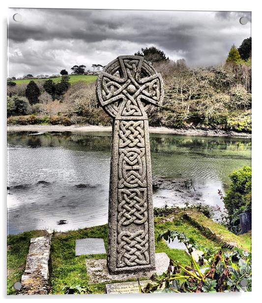 Celtic Cross Acrylic by Ian Cocklin