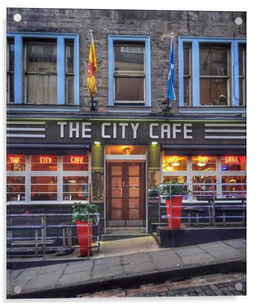 The City Cafe Edinburgh Scotland  Acrylic by Jacqui Farrell