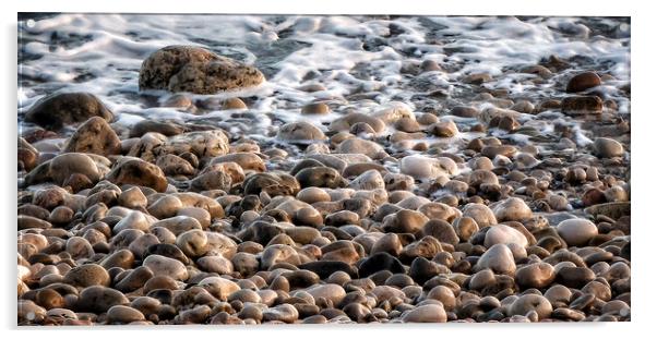 Pebbles on the Beach Acrylic by Jacqui Farrell