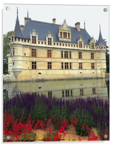 Chateau D'Azay le Rideau Loire Valley  Acrylic by Jacqui Farrell