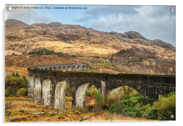 Glenfinnan Viaduct Jacobite Train Acrylic by Andy Anderson