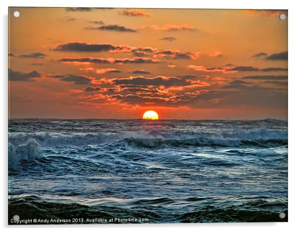 Indian Ocean Sunset Acrylic by Andy Anderson