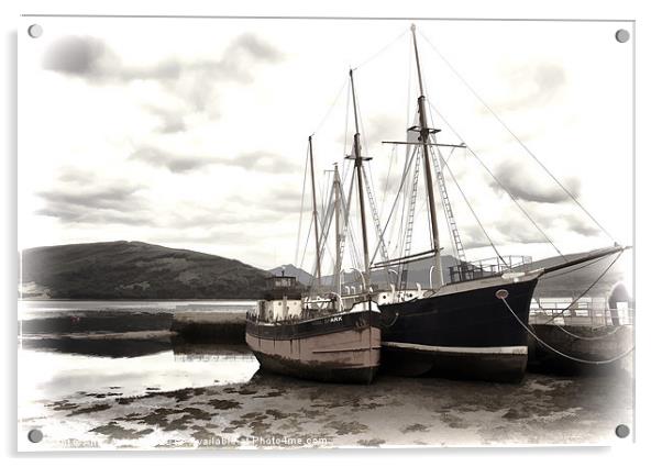 Inverary Museum and Vital Spark Acrylic by Andy Anderson