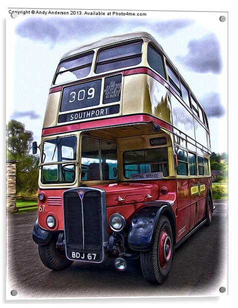 Old AEC Double Decker Acrylic by Andy Anderson