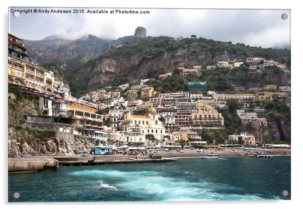  Leaving Positano Italy Acrylic by Andy Anderson