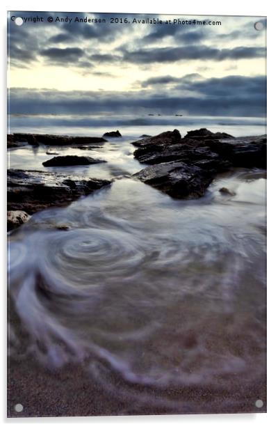 Swirling Waves on Australian Beach Acrylic by Andy Anderson