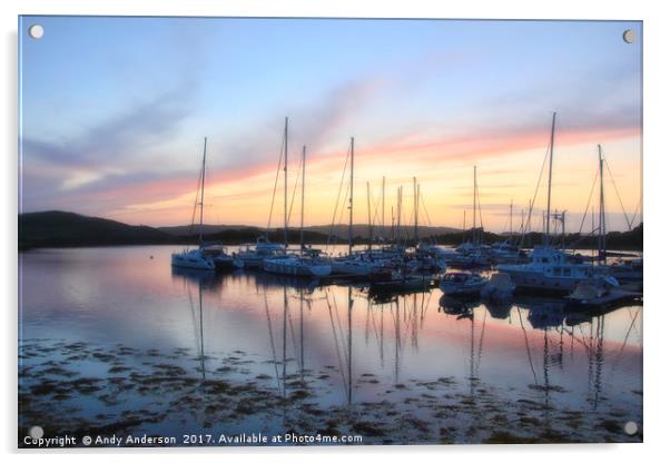 Scottish West Highland Coastal Sunset Acrylic by Andy Anderson