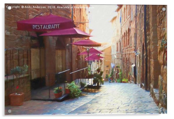 Tuscan Charm of Volterra Acrylic by Andy Anderson