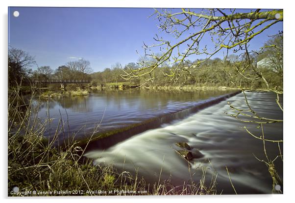 River at Pamphill, Wimborne Acrylic by Jennie Franklin