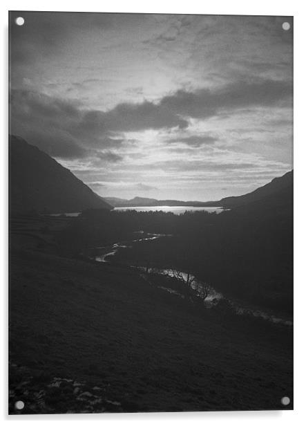 Sun Set Over Wastwater Acrylic by Brian Sharland
