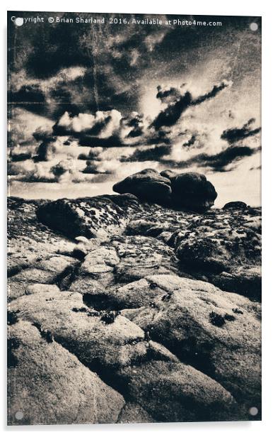 Low Tide At Beg Mael Acrylic by Brian Sharland