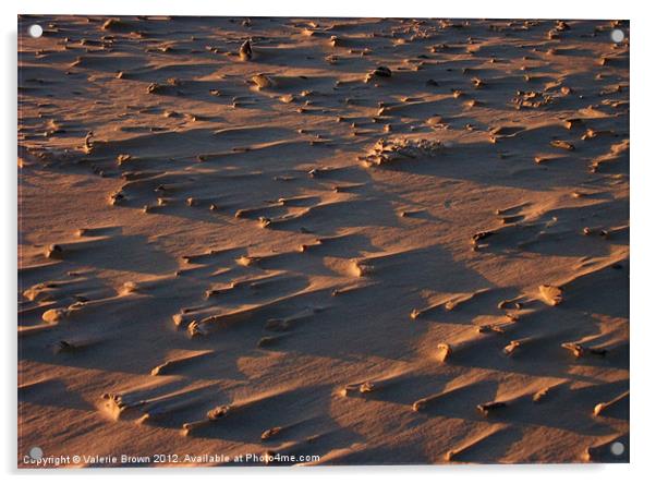 Pebbles in the sand Acrylic by Valerie Brown