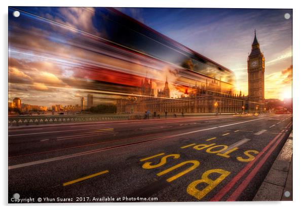 Big Ben Bus Stop Acrylic by Yhun Suarez