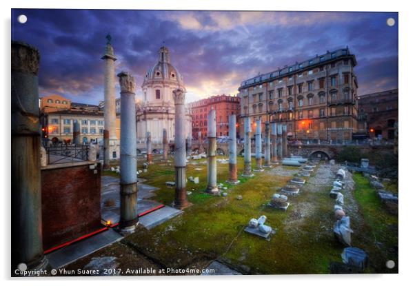 Basilica Ulpia And Trajan's Column Acrylic by Yhun Suarez