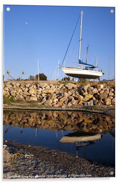 Sailing boat shipyard Acrylic by Alfani Photography