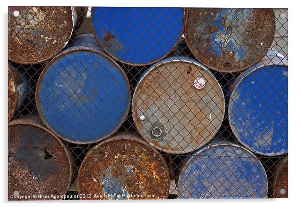Trapped barrels Acrylic by Alfani Photography