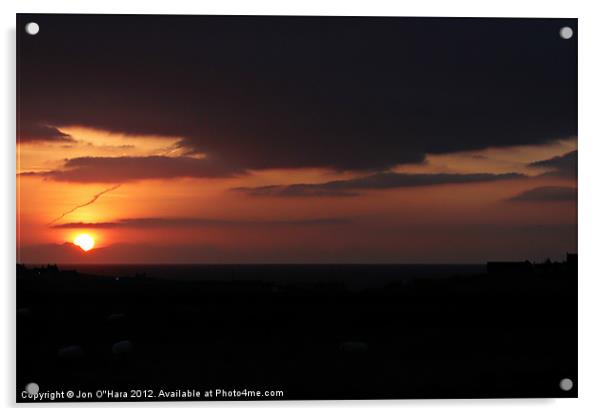 Sunrise over Mainland from Lewis Acrylic by Jon O'Hara