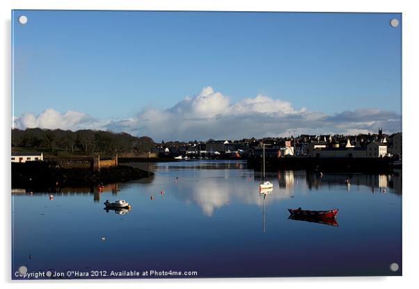 Glass Blue Harbour water reflection Acrylic by Jon O'Hara