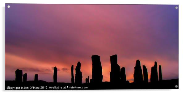 Ancient Callanish Stones Sunset. Acrylic by Jon O'Hara