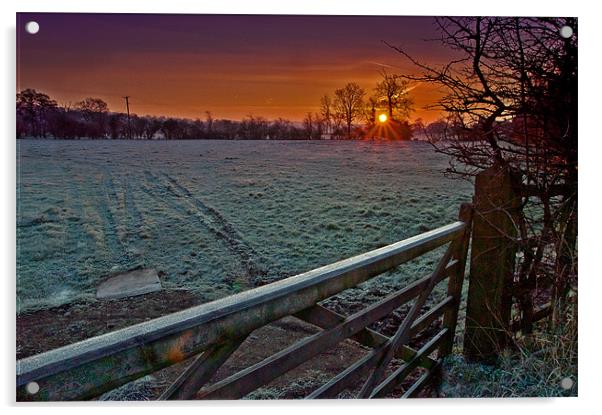 Frosty Wirksworth Sunrise Acrylic by Alan Matkin