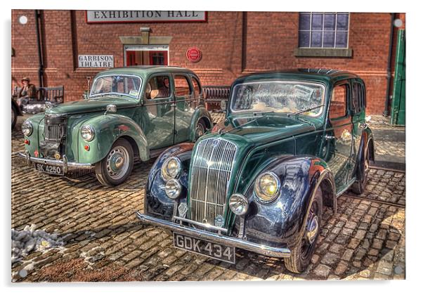Morris 8 & Ford Prefect HDR Acrylic by Alan Matkin