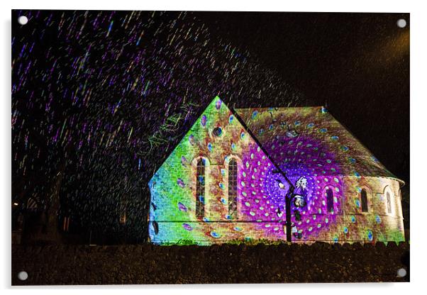 Cheriton Light Festival All Souls Church Acrylic by David Shackle