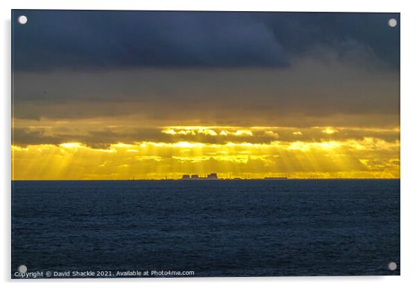 Golden Sunset Over Dungeness Power Station Acrylic by David Shackle