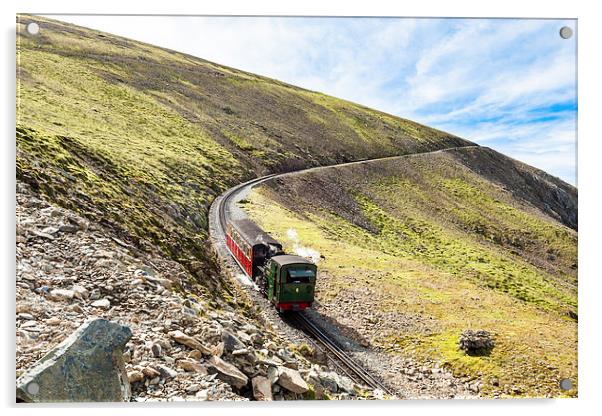 Snowdon mountain railway Acrylic by Gary Finnigan