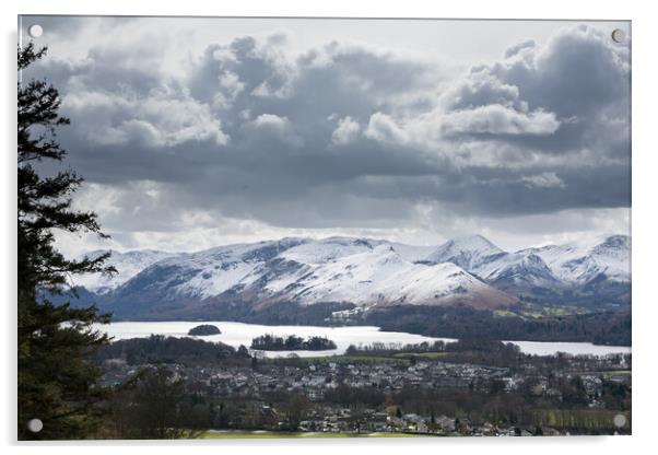 Wintry Keswick Acrylic by Gary Finnigan