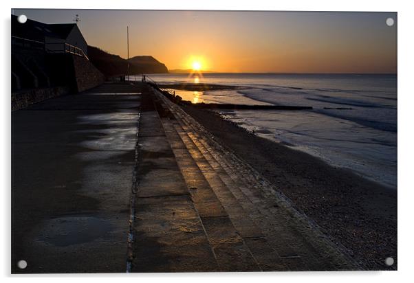 Charmouth SundayNA Acrylic by Dave Reed