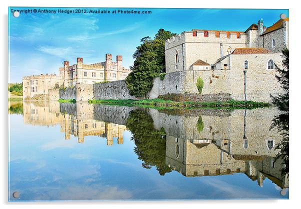 Reflections from Leeds Castle Acrylic by Anthony Hedger