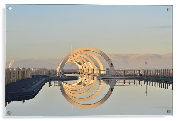 The Falkirk Wheel Acrylic by Mike Dow