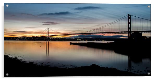 Forth Road Bridge at Sunset Acrylic by Mike Dow