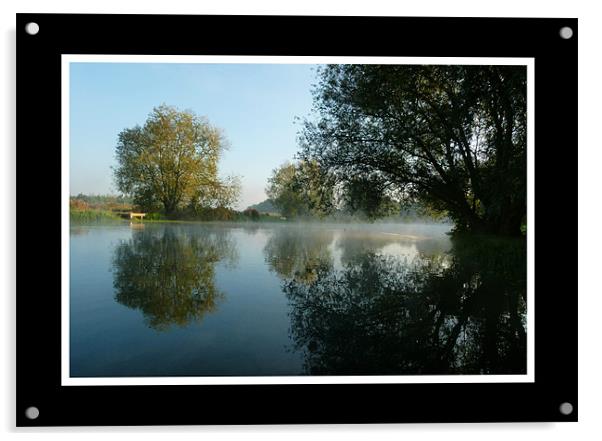 Misty River Reflections Acrylic by Simon Deacon
