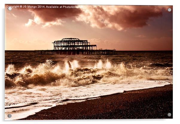 West Pier, Brighton, UK. Acrylic by JG Mango