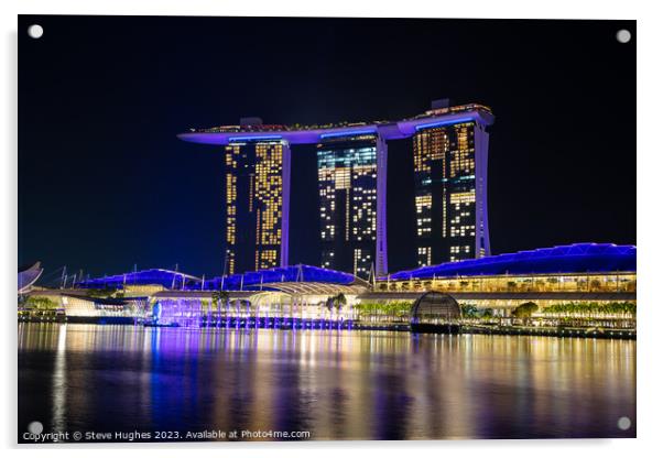 Marina Bay Sands hotel Acrylic by Steve Hughes