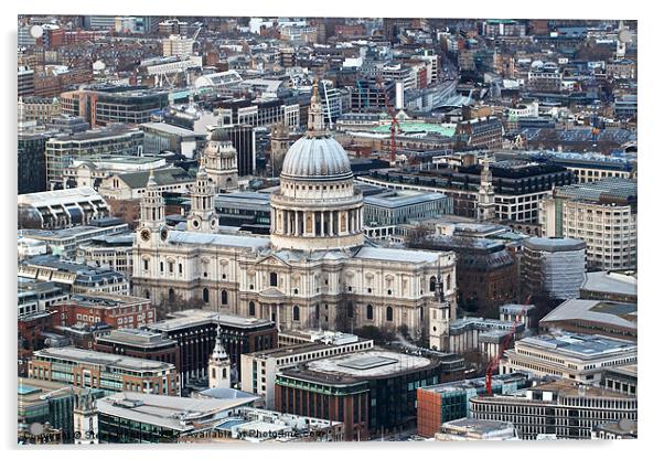 St Pauls Cathedral seen from The Shard Acrylic by Steve Hughes