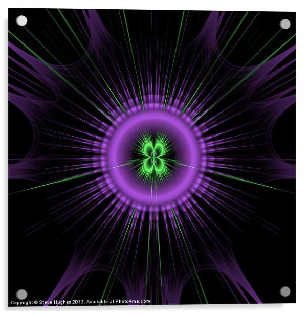 Purple and Green fractal art Acrylic by Steve Hughes