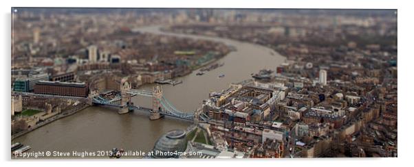 Tower Bridge Tilt Shift Acrylic by Steve Hughes