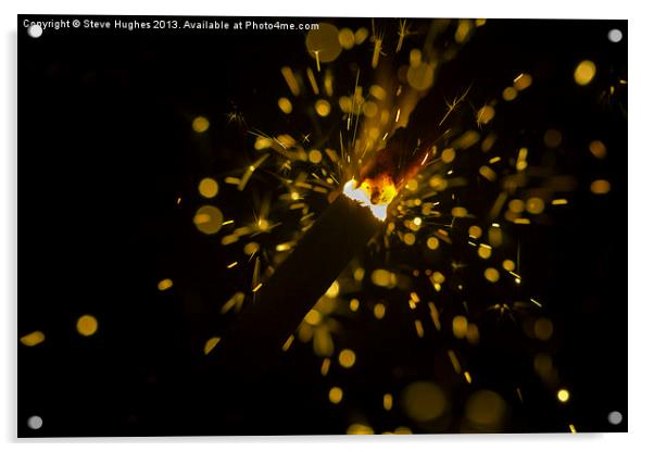 Bonfire night Sparkler Acrylic by Steve Hughes