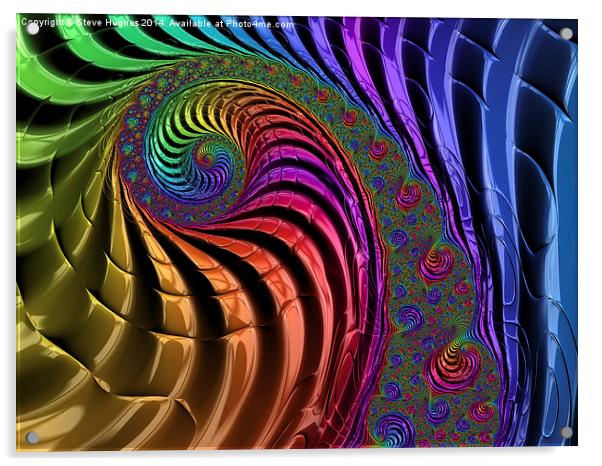 Multi coloured fractal art Acrylic by Steve Hughes
