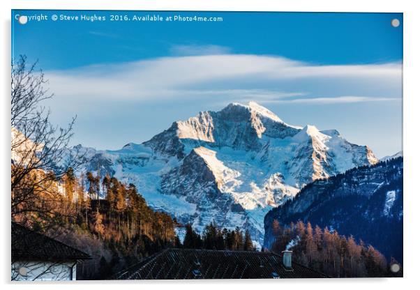 The Swiss Alps Acrylic by Steve Hughes