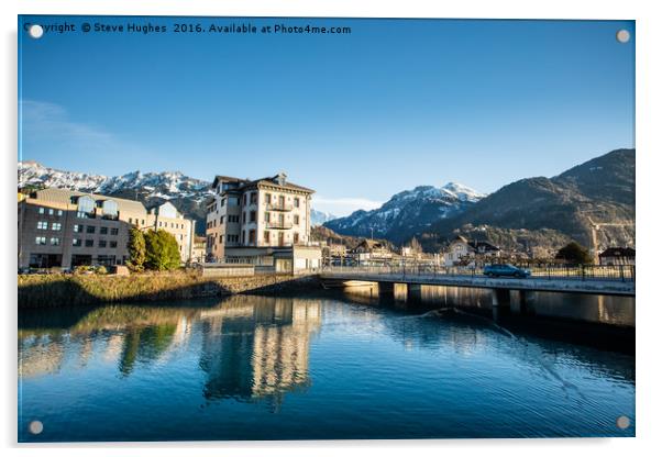 Interlaken Switzerland Acrylic by Steve Hughes