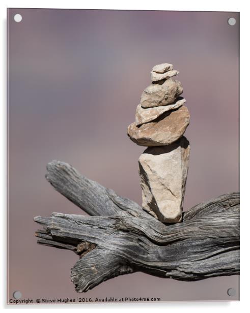 Balanced Rocks of the edge of the Grand Canyon Acrylic by Steve Hughes