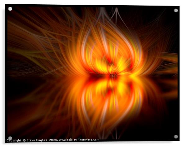 Photoshop Twirl effect looking like flames Acrylic by Steve Hughes