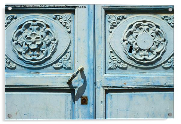Old blue door Acrylic by Digby Merry