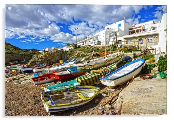 Fishing boats at La Isleta del Moro Acrylic by Digby Merry