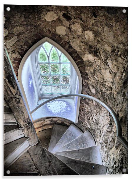 Lewes Castle Window Acrylic by Larry  Davis
